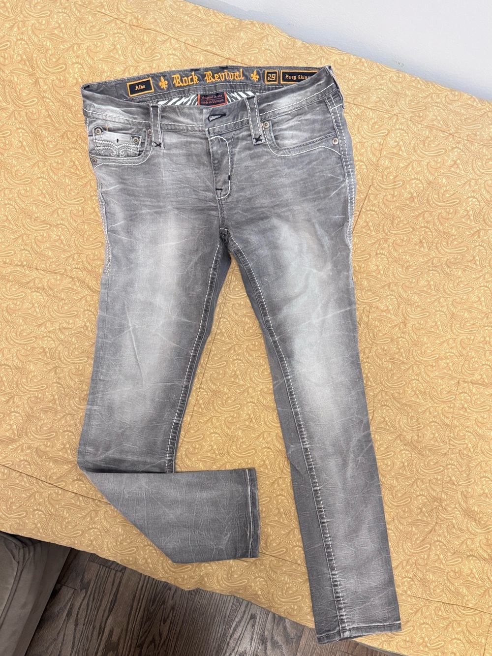 Rock Revival Women's Gray Faded Skinny Jeans